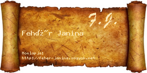 Fehér Janina névjegykártya